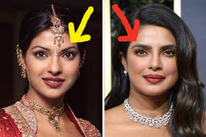 Priyanka Chopra with thin eyebrows, and now with thick ones