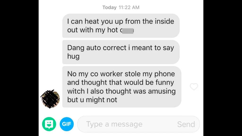 Someone sends a gross text then blames it on a coworker
