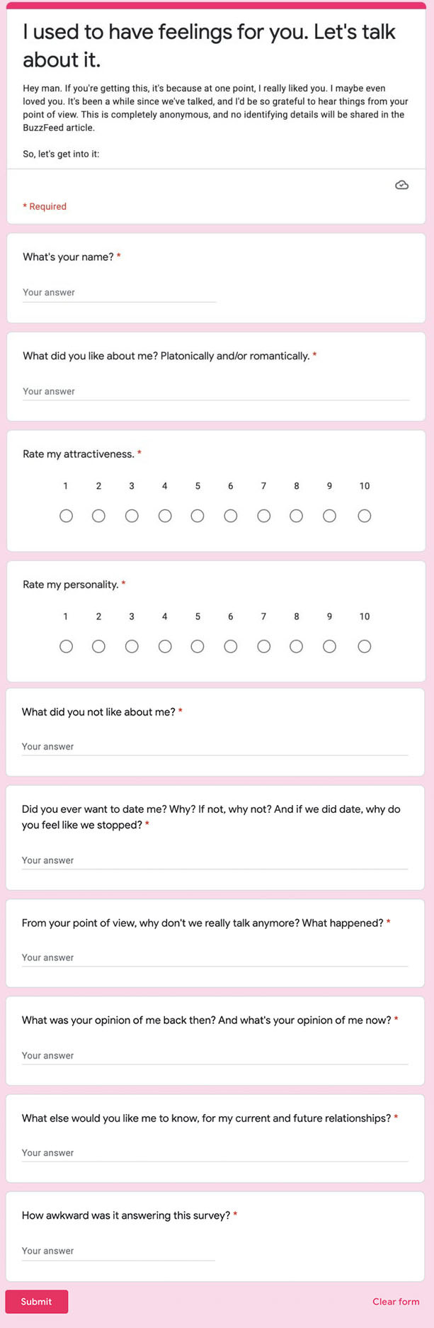 Google form survey