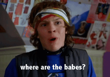 Russel asking &quot;where are the babes?&quot; in sleepover
