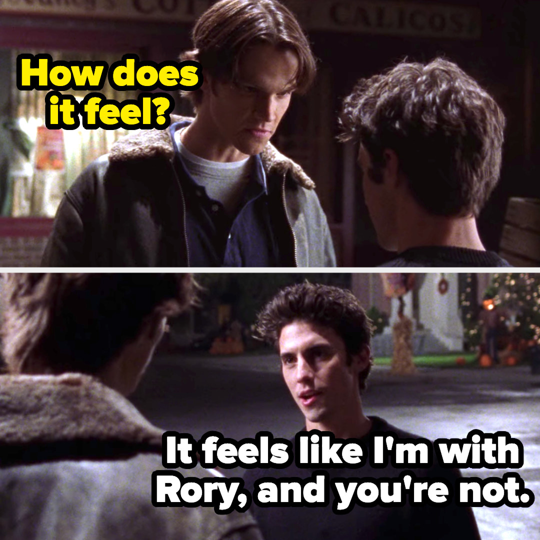 Jess telling dean, &quot;it feels like i&#x27;m with rory, and you&#x27;re not&quot;