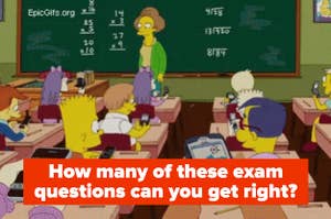 Screengrab from a Simpsons episode, kids are in the classroom all on their phones while the teachers look at them all