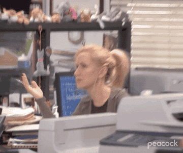 Gif of Angela from The Office shaking her head in confusion