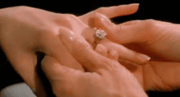A GIF of Candice Bergen saying, &quot;Oh my god,&quot; in reaction to an engagement ring