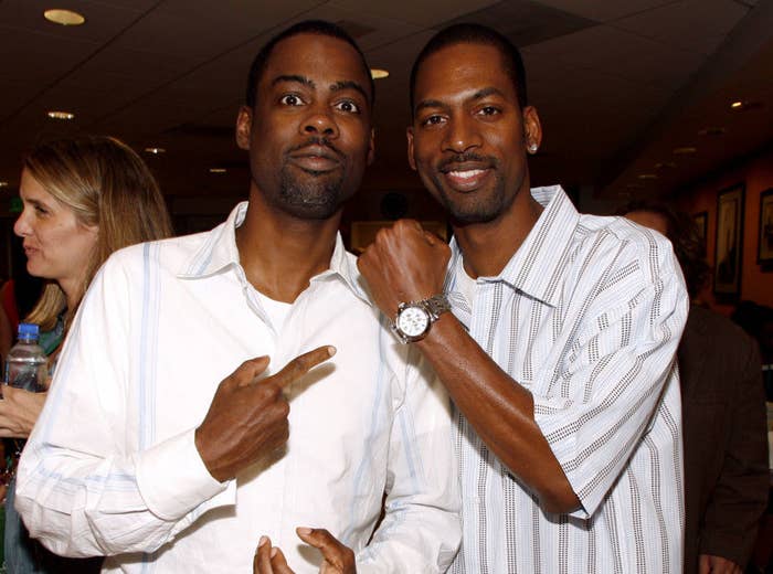 Chris and Tony (left) posing together for a photo
