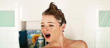 gif of character singing in the shower