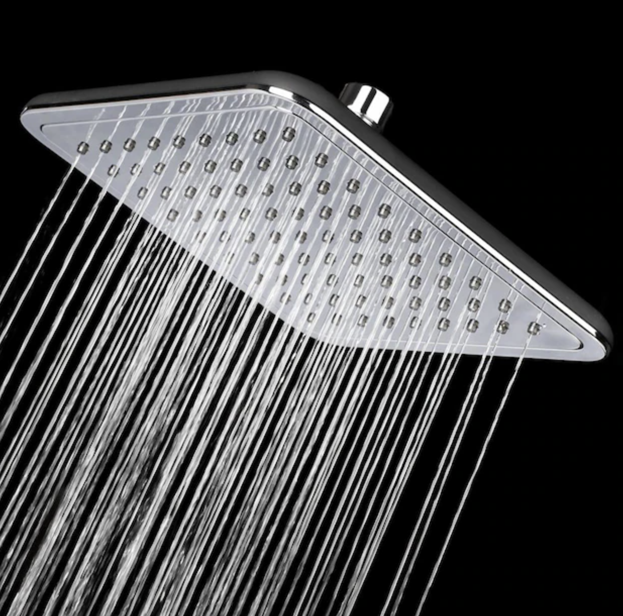 steel square showerhead