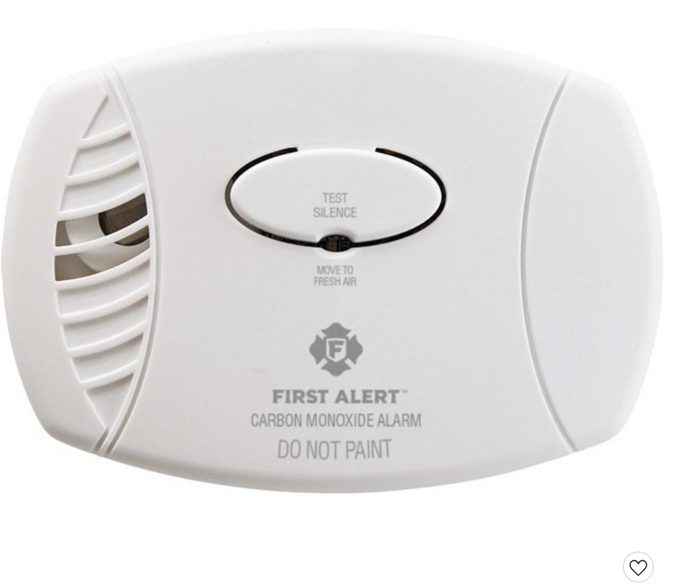 plastic carbon monoxide detector, same shape as a fire detector