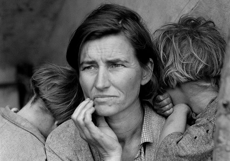 Portrait of a migrant mother during The Great Depression by Dorothea Lange