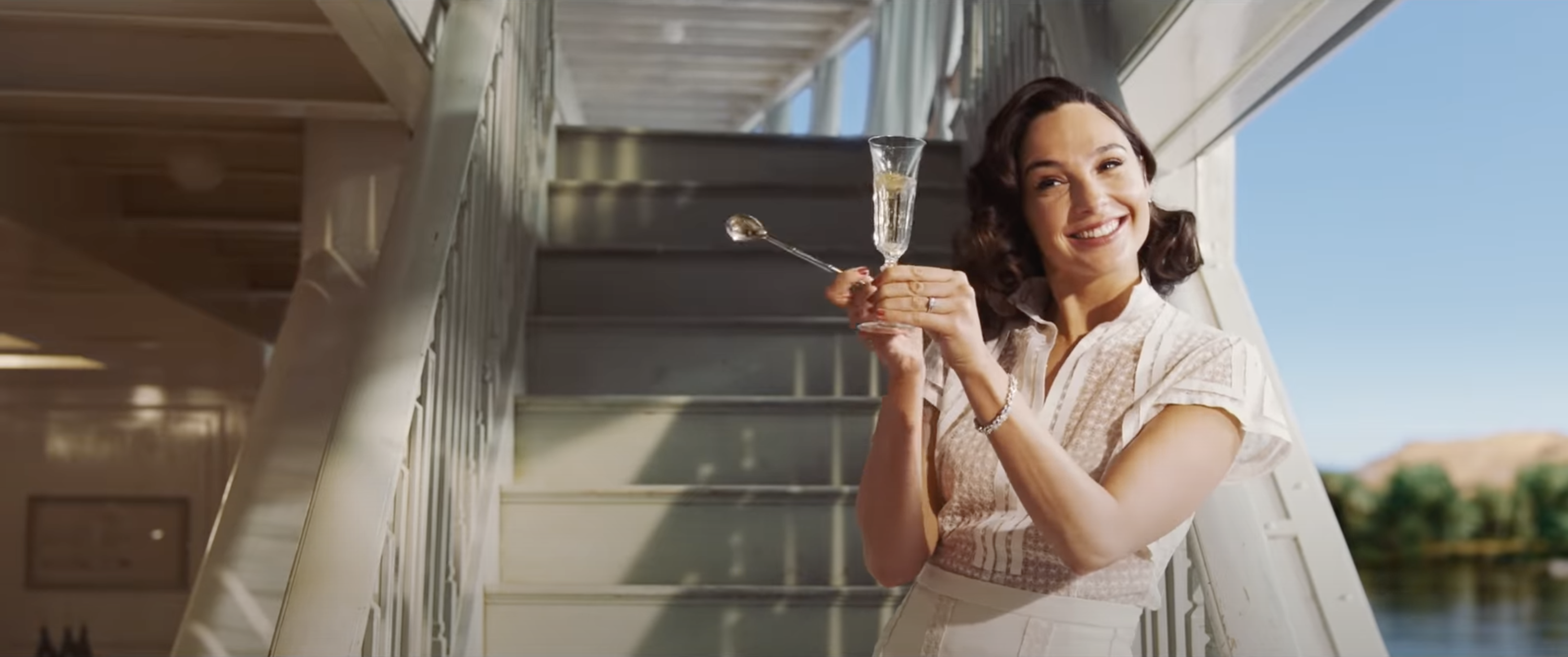 Gal Gadot leads a toast in the movie &quot;Death On The Nile&quot;