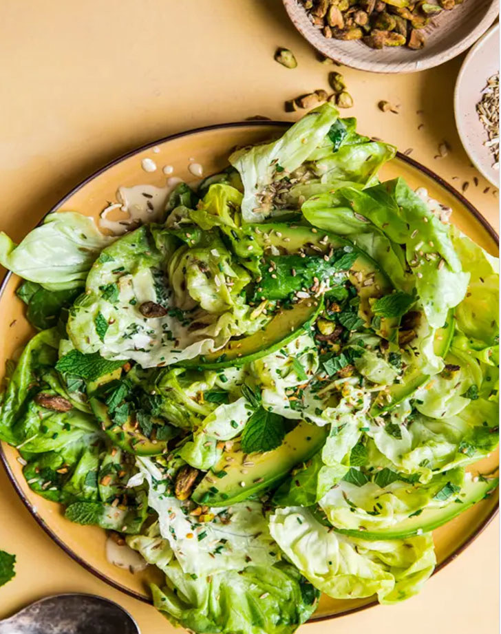 Butter lettuce salad with avocado