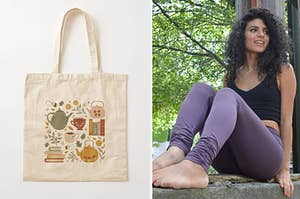 a tote and cotton leggings