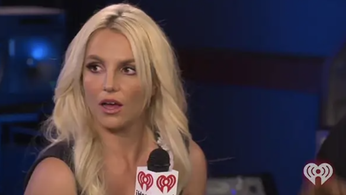 Britney spears looking shocked on iheartradio
