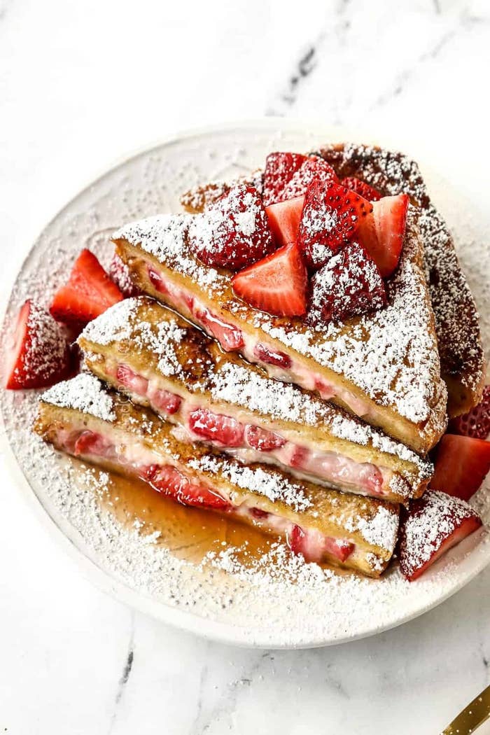 French toast stuffed with strawberries