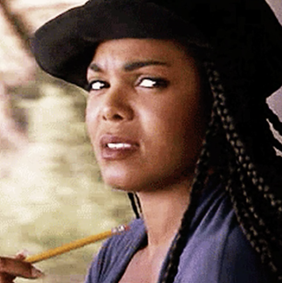 janet jackson in poetic justice with a disapproving look