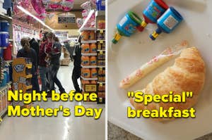 People shop for mother's day cards the night before mothers day