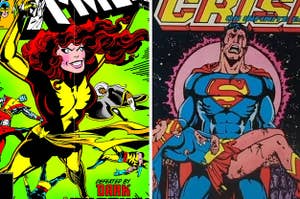 The cover to "The Uncanny X-Men #135" (1980)/The cover of "Crisis on Infinite Earths #7"