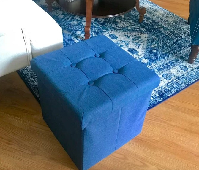 Review photo of the wide tufted storage ottoman
