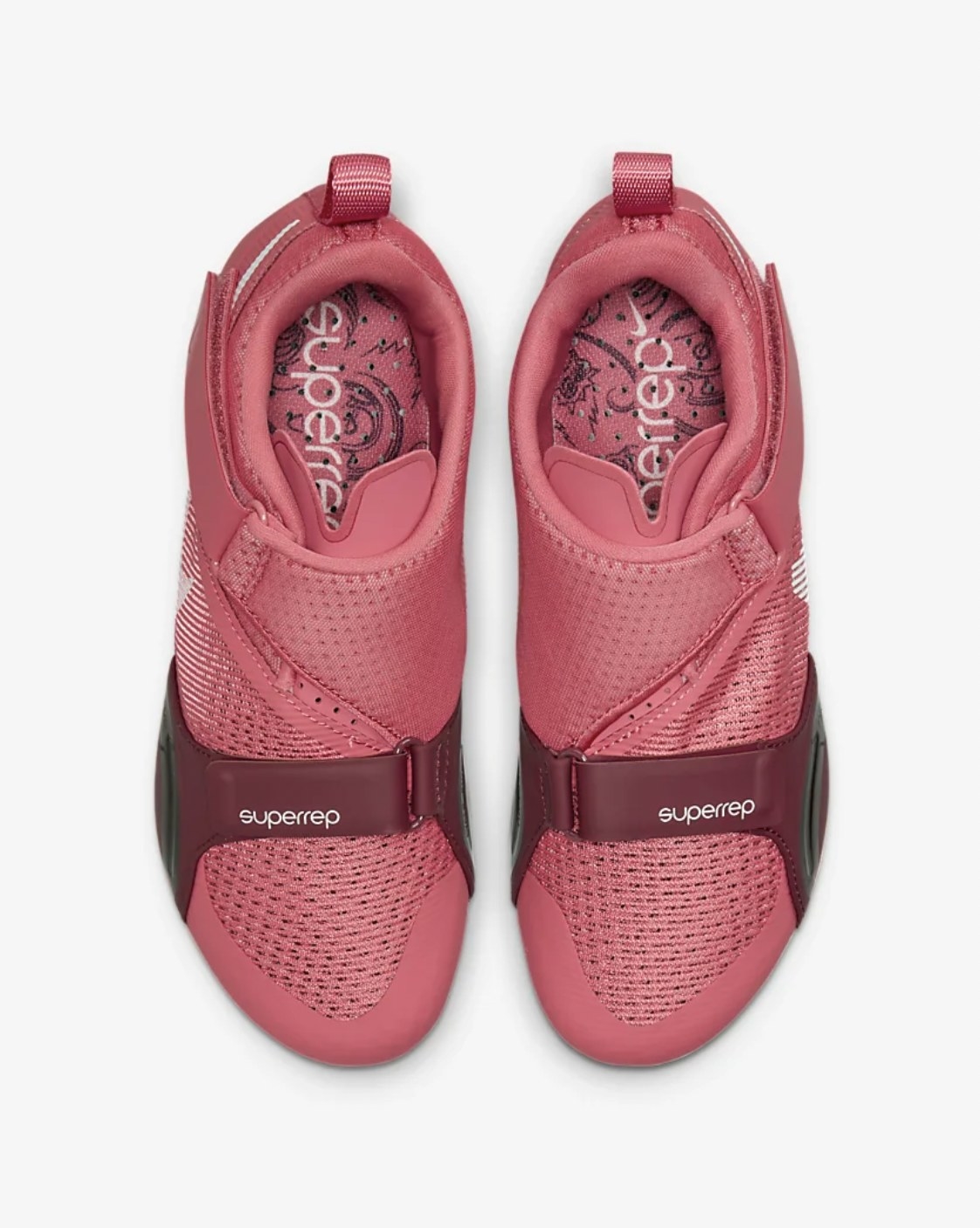 The pink cycling shoes