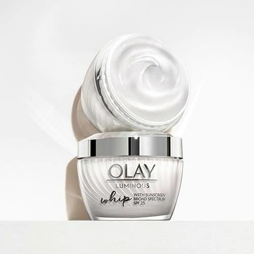 silver container of the Luminous Whip Face Moisturizer with cream inside