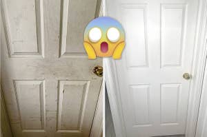 super dirty then totally clean door