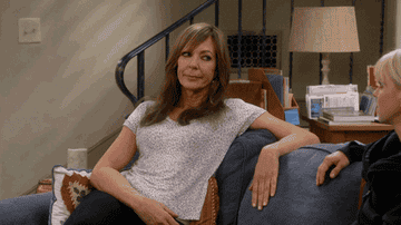 Alison Janney gives Anna Faris an expectant look on an episode of &quot;Mom&quot;