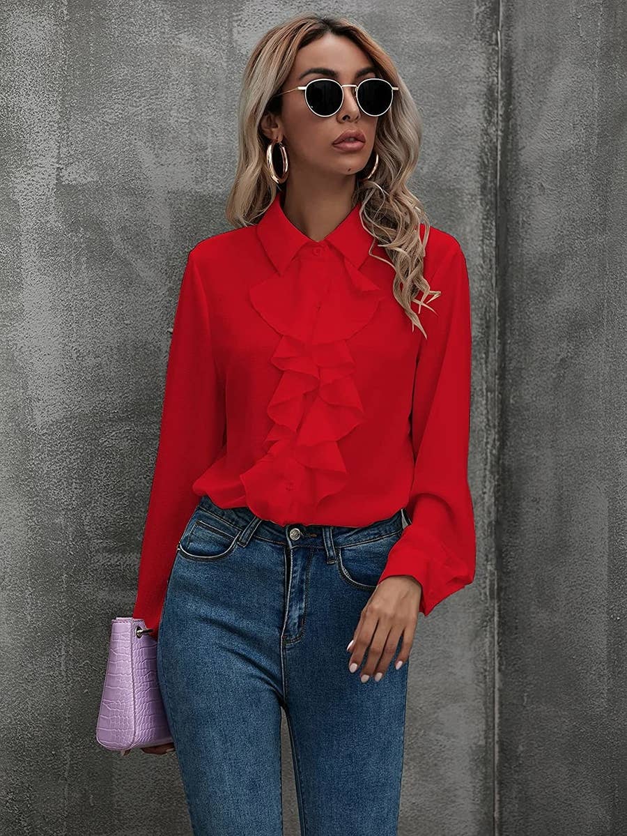 This Trending  Ruffle-Sleeve Top Is a Closet Staple