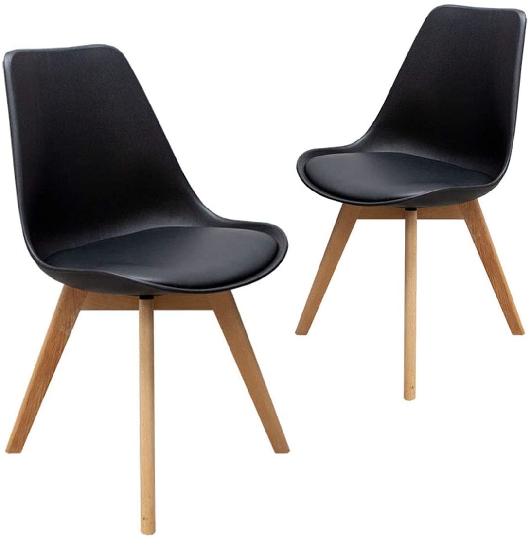 Par de sillas Eames acolchonadas color negro