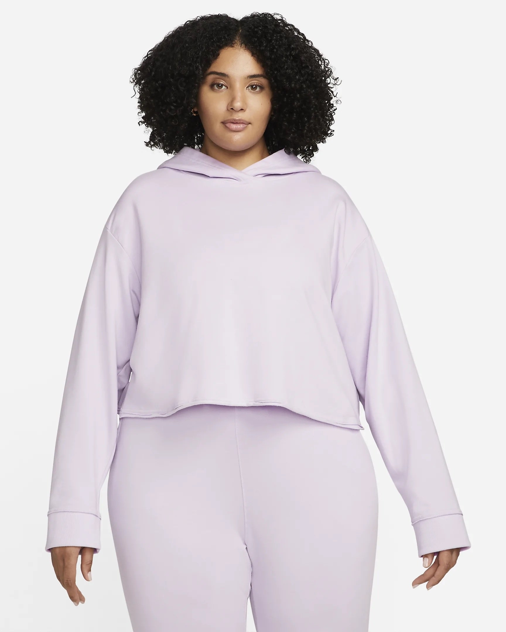 Model in the purple hoodie