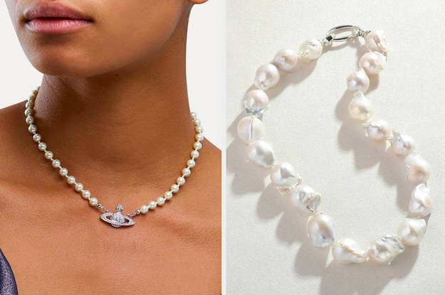 Buy single strand Baroque pearl necklace online – Gehna Shop