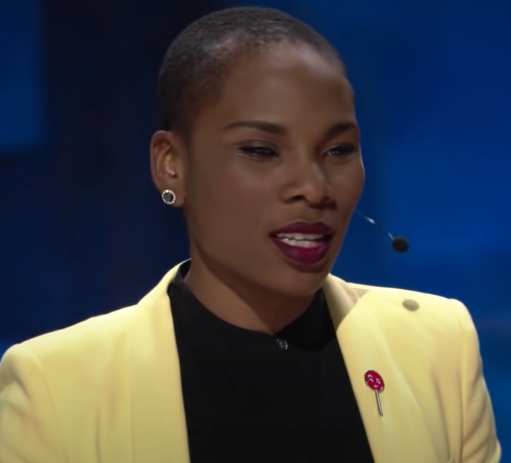 Luvvie Ajayi Jones encourages her audience to get out of their comfort zones at her TED Talk apearance