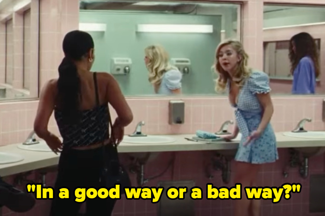 Screenshot from &quot;Euphoria&quot; episode: Cassie responding &quot;In a good way or a bad way?&quot;