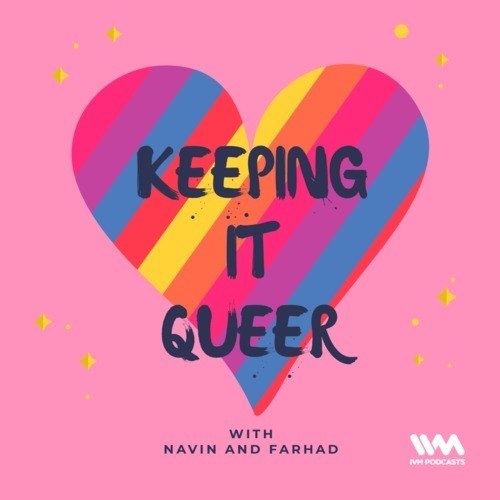 The text &quot;Keeping It Queer&quot; in multicolor pastel background