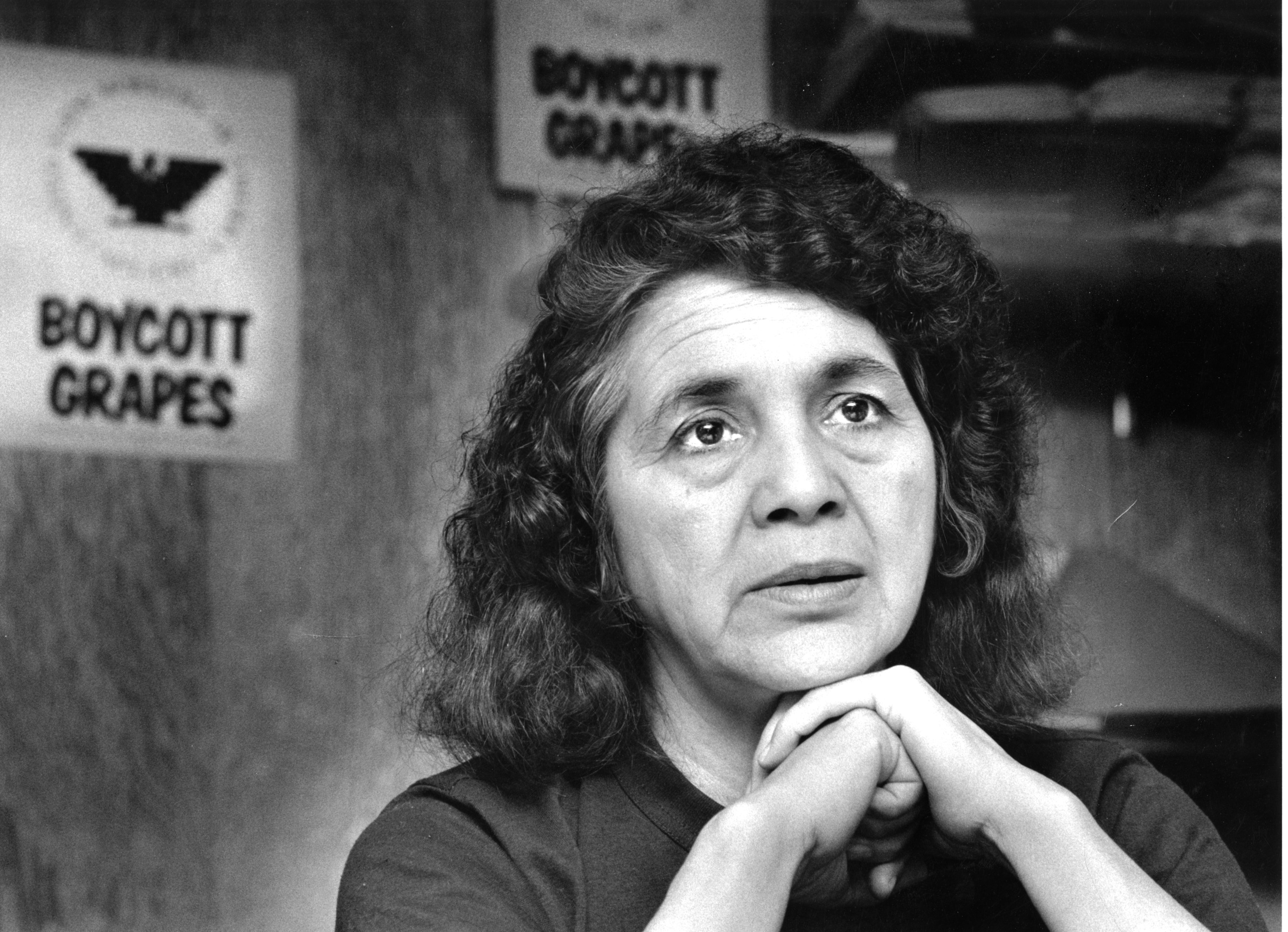 Dolores Huerta is pictured in 1989