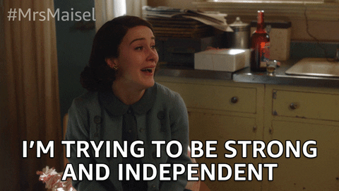 Midge emotionally saying "I'm trying to be strong and independent"