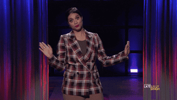 Lilly Singh throws her hands in the air and says, &quot;Just saying&quot;