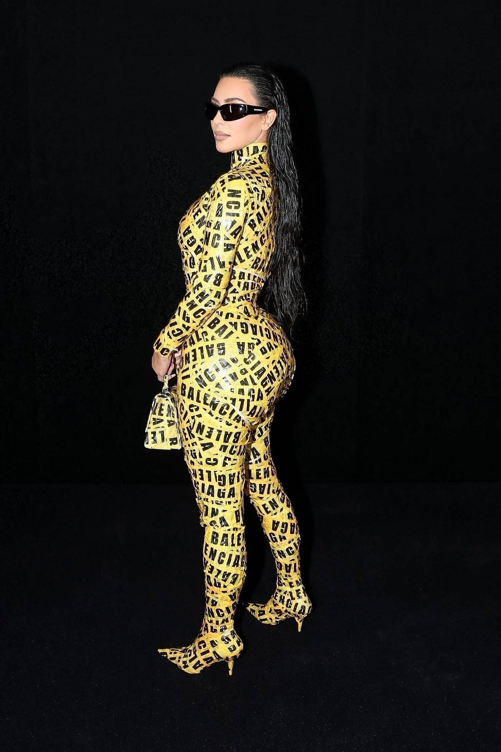 Kim Kardashian's Balenciaga Caution Tape Dress