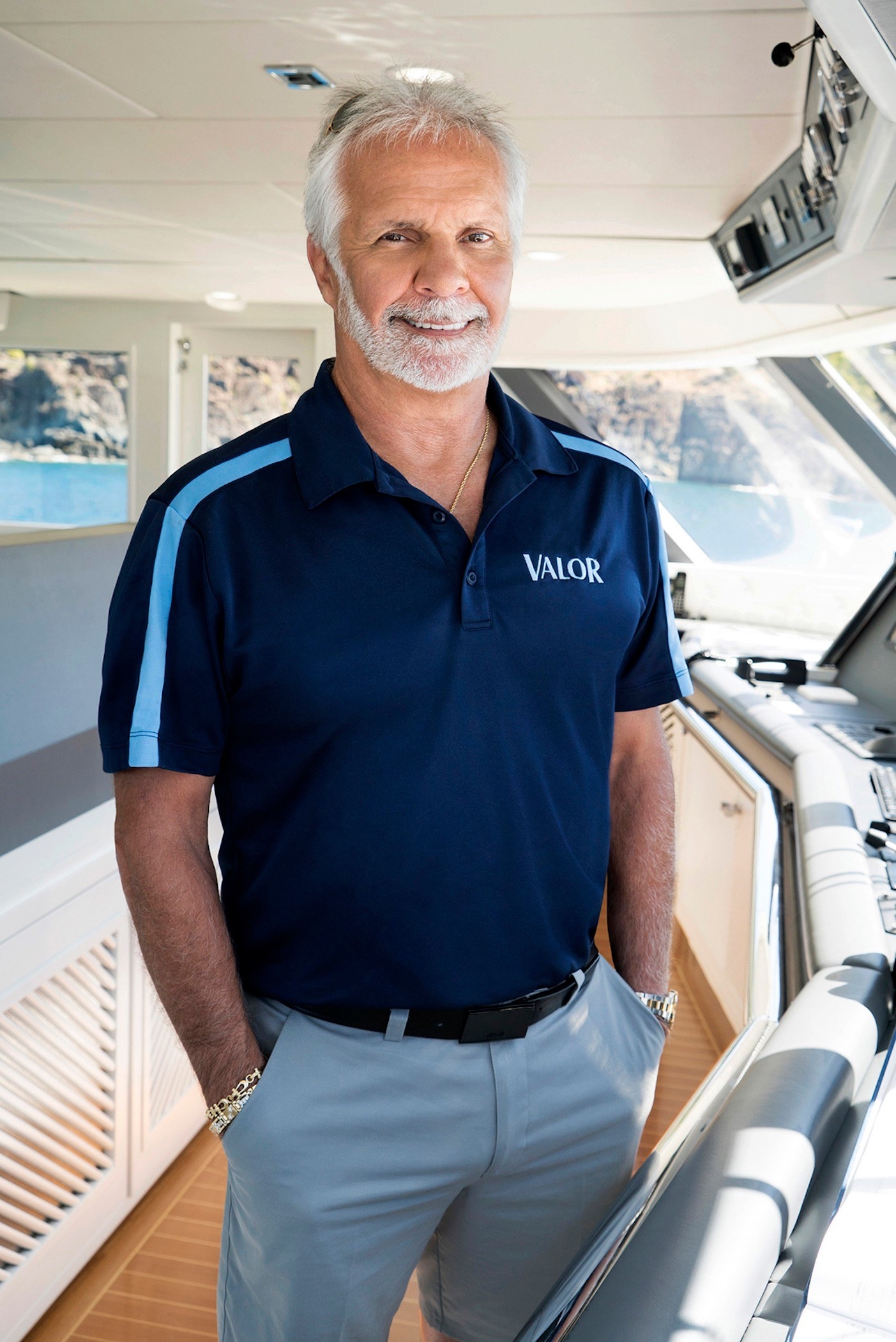 Captain Lee in the yacht