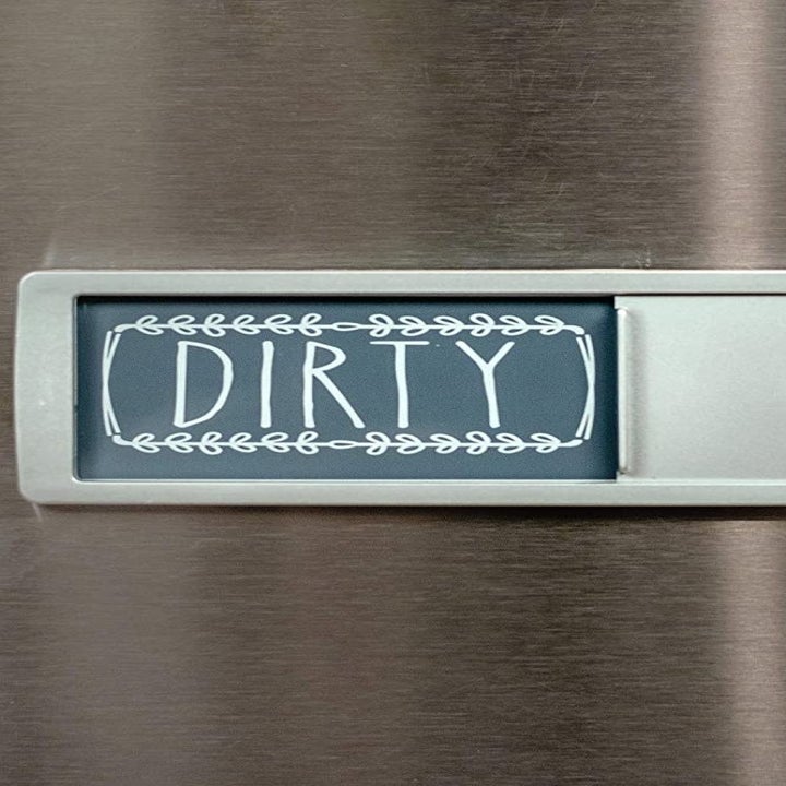 The dishwasher magnet slid over to dirty side