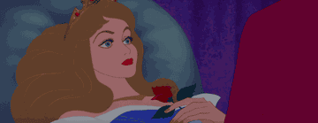 A gif of Princess Aurora from the Disney film &quot;Sleeping Beauty&quot;