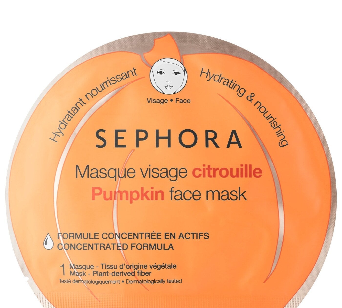 A orange sheet mask packaging