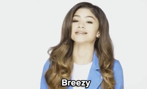 Zendaya with the caption &quot;Breezy&quot;