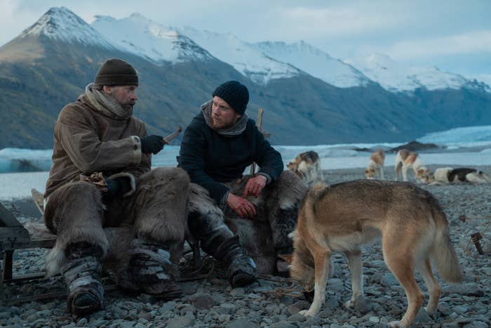 Nikolaj Coster-Waldau as Ejnar Mikkelsen and Joe Cole as Iver Iversen in &quot;Against the Ice&quot;