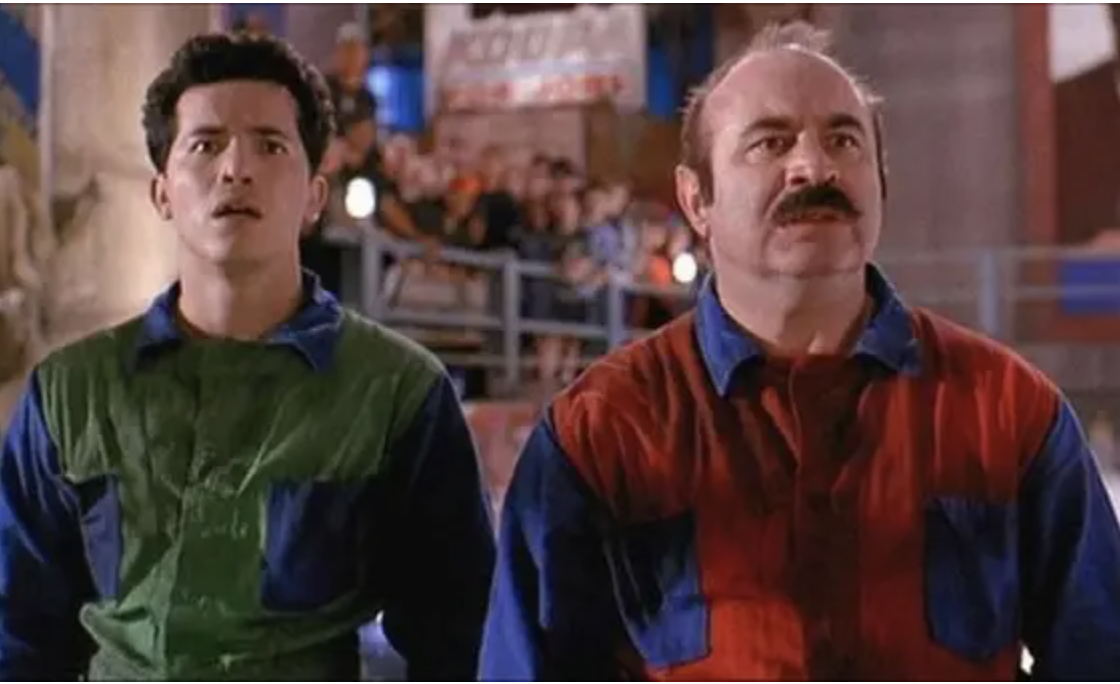 John Leguizamo as Luigi and Bob Hoskins as Mario