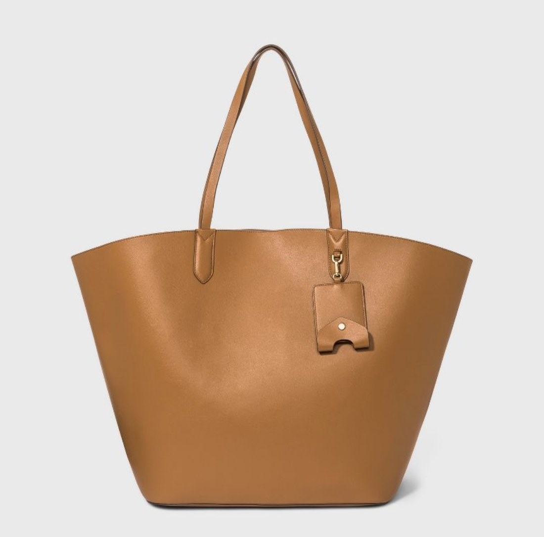 the light brown tote bag