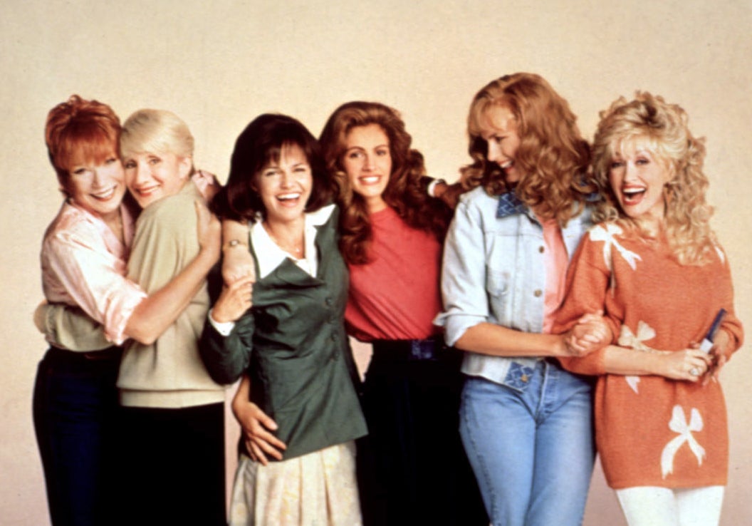 Movie poster photo with Shirley MacLaine, Olympia Dukakis, Sally Field, Julia Roberts, Daryl Hannah, and Dolly Parton