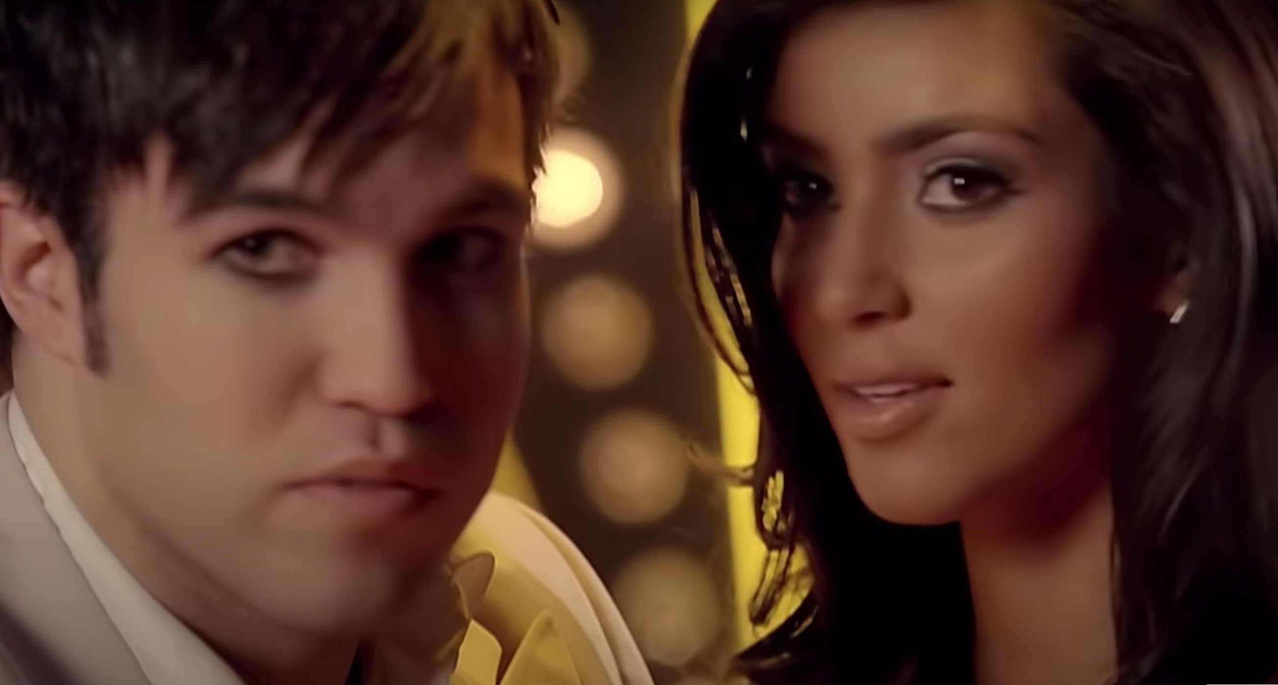 Pete Wentz and Kim Kardashian are shown in the &quot;Thnks fr th Mmrs&quot; music video