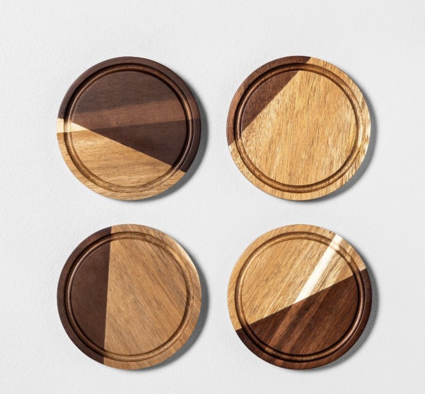 the light and dark brown coasters
