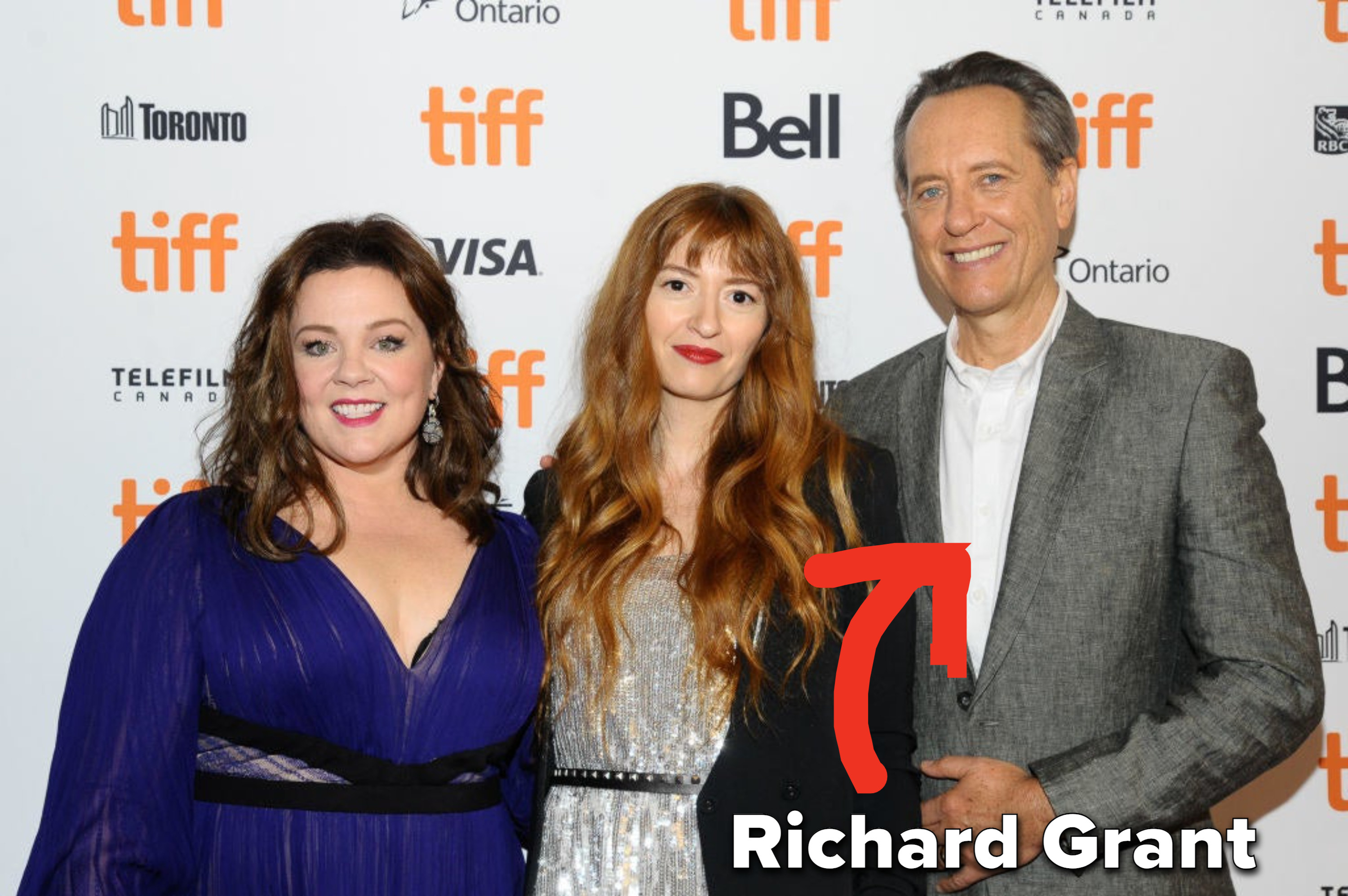 McCarthy with Richard Grant and the director of the final film, Marielle Heller