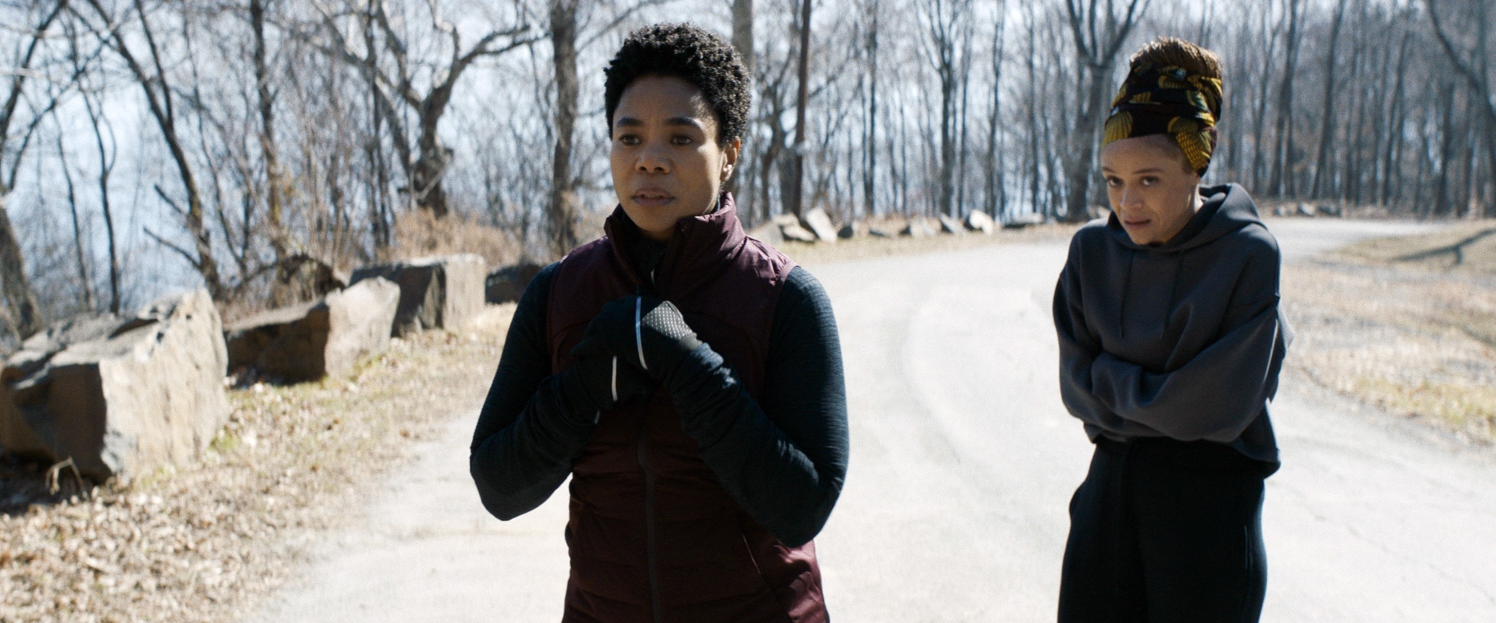 Regina Hall and Amber Gray on a run together